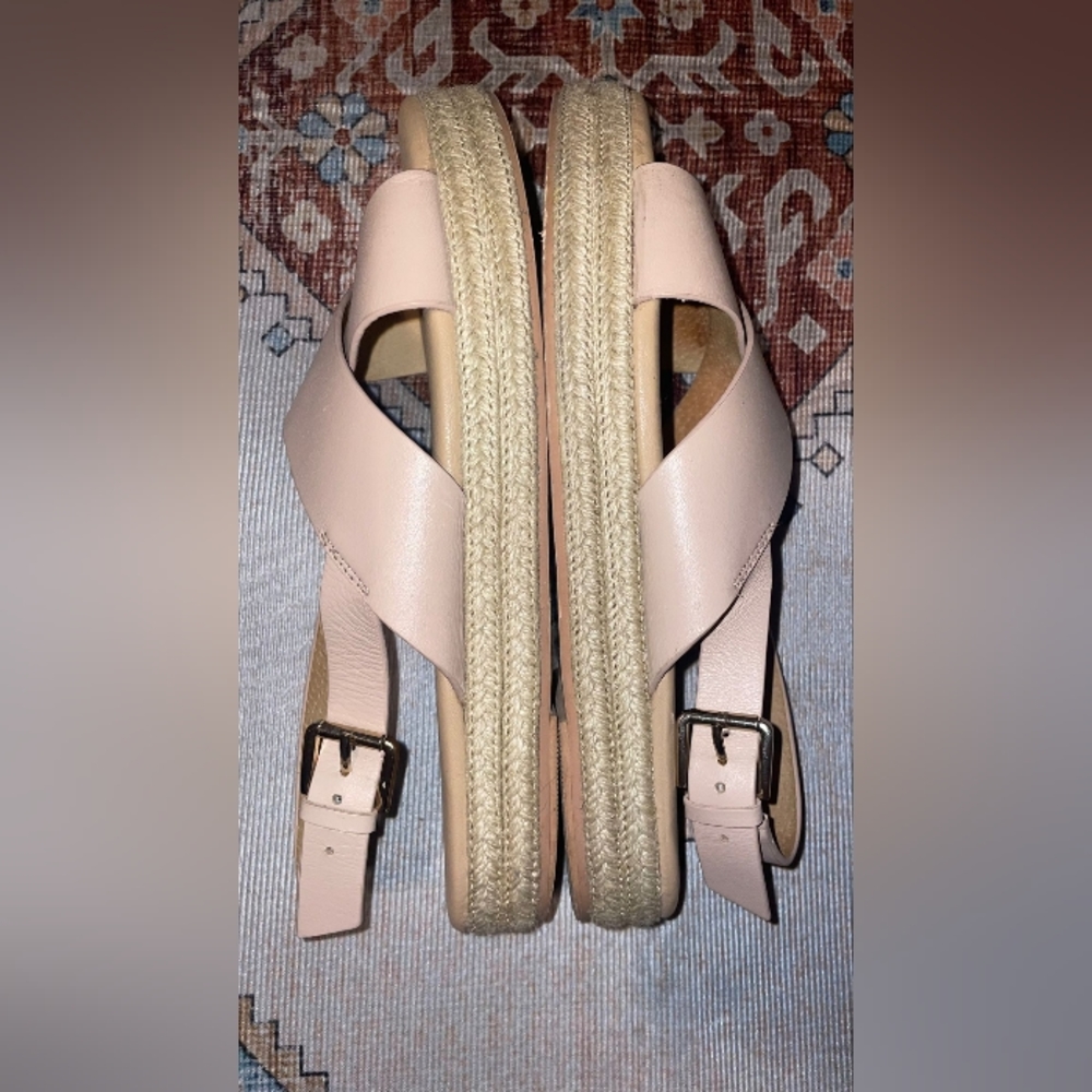 Loft Size 8 Women's Nude Beige Platform Criss Cross Espadrille Sandals - Picture 10 of 11